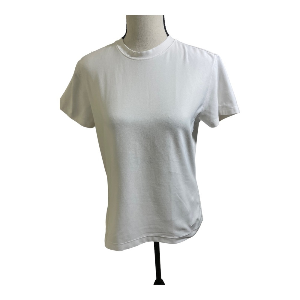 Nike Golf womens shirt. Short sleeve zipper back white. Golf. Medium
